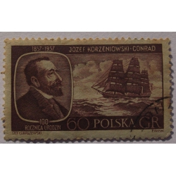 Józef Conrad-Korzeniowski (1857-1924), pisarz angielski - brąz./niebziel.